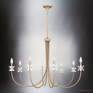 Urban Ambiance - Chandelier - UQL6463 Glam Indoor Chandelier, 27.50''H x 42.00''W x 42.00''Dep, Bronze Gold Finish, Lombard Collection - 