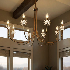 Urban Ambiance - Chandelier - UQL6463 Glam Indoor Chandelier, 27.50''H x 42.00''W x 42.00''Dep, Bronze Gold Finish, Lombard Collection - 