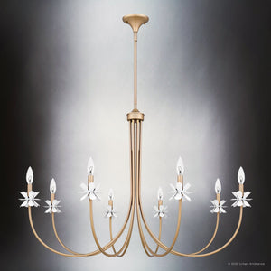 Urban Ambiance - Chandelier - UQL6463 Glam Indoor Chandelier, 27.50''H x 42.00''W x 42.00''Dep, Bronze Gold Finish, Lombard Collection - 