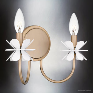 Urban Ambiance - Wall Sconce - UQL6464 Glam Indoor Wall Sconce, 9.00''H x 12.00''W x 5.25''Dep, Bronze Gold Finish, Lombard Collection - 