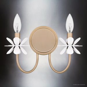 Urban Ambiance - Wall Sconce - UQL6464 Glam Indoor Wall Sconce, 9.00''H x 12.00''W x 5.25''Dep, Bronze Gold Finish, Lombard Collection - 