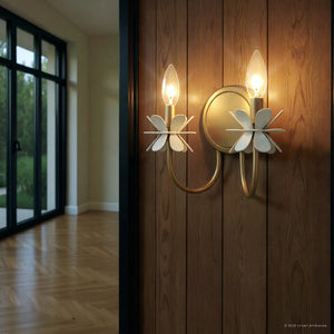 Urban Ambiance - Wall Sconce - UQL6464 Glam Indoor Wall Sconce, 9.00''H x 12.00''W x 5.25''Dep, Bronze Gold Finish, Lombard Collection - 