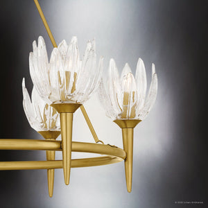 Urban Ambiance - Chandelier - UQL6470 Traditional Indoor Chandelier, 30.00''H x 31.00''W x 31.00''Dep, Brushed Gold Finish, Moline Collection - 