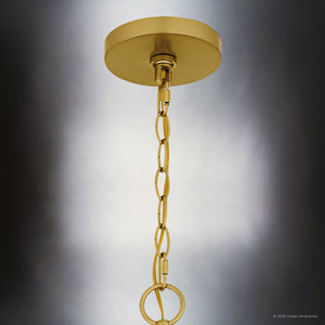 Urban Ambiance - Chandelier - UQL6470 Traditional Indoor Chandelier, 30.00''H x 31.00''W x 31.00''Dep, Brushed Gold Finish, Moline Collection - 