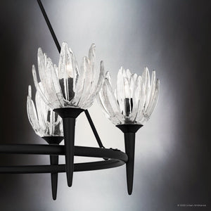 Urban Ambiance - Chandelier - UQL6471 Traditional Indoor Chandelier, 30.00''H x 31.00''W x 31.00''Dep, Matte Black Finish, Moline Collection - 