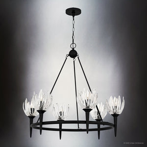 Urban Ambiance - Chandelier - UQL6471 Traditional Indoor Chandelier, 30.00''H x 31.00''W x 31.00''Dep, Matte Black Finish, Moline Collection - 
