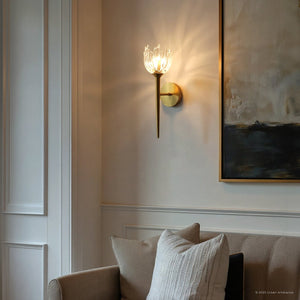 Urban Ambiance - Wall Sconce - UQL6472 Traditional Indoor Wall Sconce, 18.50''H x 6.00''W x 7.50''Dep, Brushed Gold Finish, Moline Collection - 
