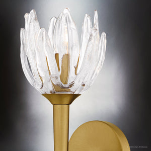 Urban Ambiance - Wall Sconce - UQL6472 Traditional Indoor Wall Sconce, 18.50''H x 6.00''W x 7.50''Dep, Brushed Gold Finish, Moline Collection - 
