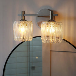 Urban Ambiance - Bath Light - UQL6480 Contemporary Indoor Bath Light, 7.75''H x 13.50''W x 7.00''Dep, Polished Chrome Finish, Keller Collection - 