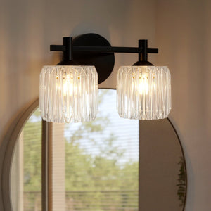 Urban Ambiance - Bath Light - UQL6481 Contemporary Indoor Bath Light, 7.75''H x 13.50''W x 7.00''Dep, Matte Black Finish, Keller Collection - 