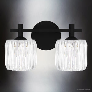Urban Ambiance - Bath Light - UQL6481 Contemporary Indoor Bath Light, 7.75''H x 13.50''W x 7.00''Dep, Matte Black Finish, Keller Collection - 