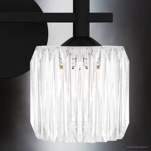 Urban Ambiance - Bath Light - UQL6481 Contemporary Indoor Bath Light, 7.75''H x 13.50''W x 7.00''Dep, Matte Black Finish, Keller Collection - 