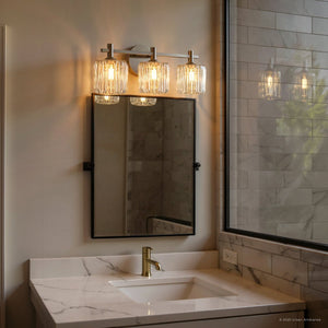 Urban Ambiance - Bath Light - UQL6482 Contemporary Indoor Bath Light, 7.75''H x 21.50''W x 7.00''Dep, Polished Chrome Finish, Keller Collection - 