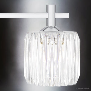 Urban Ambiance - Bath Light - UQL6482 Contemporary Indoor Bath Light, 7.75''H x 21.50''W x 7.00''Dep, Polished Chrome Finish, Keller Collection - 