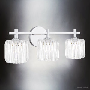 Urban Ambiance - Bath Light - UQL6482 Contemporary Indoor Bath Light, 7.75''H x 21.50''W x 7.00''Dep, Polished Chrome Finish, Keller Collection - 