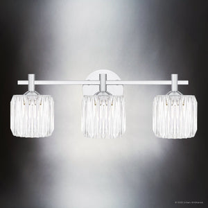 Urban Ambiance - Bath Light - UQL6482 Contemporary Indoor Bath Light, 7.75''H x 21.50''W x 7.00''Dep, Polished Chrome Finish, Keller Collection - 