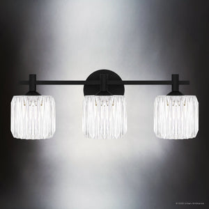 Urban Ambiance - Bath Light - UQL6483 Contemporary Indoor Bath Light, 7.75''H x 21.50''W x 7.00''Dep, Matte Black Finish, Keller Collection - 
