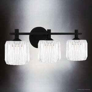 Urban Ambiance - Bath Light - UQL6483 Contemporary Indoor Bath Light, 7.75''H x 21.50''W x 7.00''Dep, Matte Black Finish, Keller Collection - 