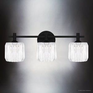 Urban Ambiance - Bath Light - UQL6483 Contemporary Indoor Bath Light, 7.75''H x 21.50''W x 7.00''Dep, Matte Black Finish, Keller Collection - 