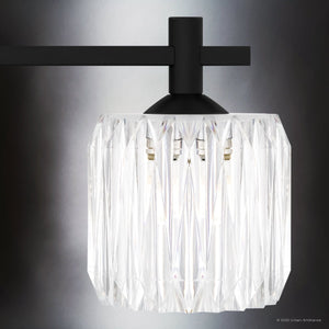 Urban Ambiance - Bath Light - UQL6483 Contemporary Indoor Bath Light, 7.75''H x 21.50''W x 7.00''Dep, Matte Black Finish, Keller Collection - 