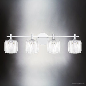 Urban Ambiance - Bath Light - UQL6484 Contemporary Indoor Bath Light, 7.75''H x 29.75''W x 7.00''Dep, Polished Chrome Finish, Keller Collection - 