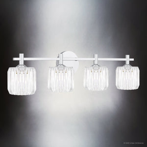 Urban Ambiance - Bath Light - UQL6484 Contemporary Indoor Bath Light, 7.75''H x 29.75''W x 7.00''Dep, Polished Chrome Finish, Keller Collection - 
