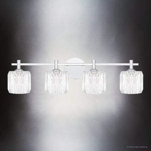 Urban Ambiance - Bath Light - UQL6484 Contemporary Indoor Bath Light, 7.75''H x 29.75''W x 7.00''Dep, Polished Chrome Finish, Keller Collection - 