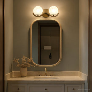Urban Ambiance - Bath Light - UQL6490 Scandinavian Indoor Bath Light, 6.50''H x 14.50''W x 6.50''Dep, Aged Brass Finish, Belleville Collection - 