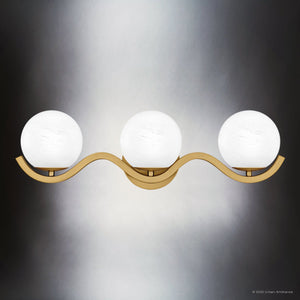 Urban Ambiance - Bath Light - UQL6491 Scandinavian Indoor Bath Light, 6.50''H x 22.50''W x 6.50''Dep, Aged Brass Finish, Belleville Collection - 