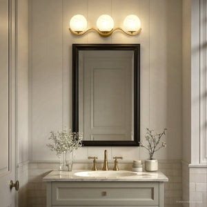 Urban Ambiance - Bath Light - UQL6491 Scandinavian Indoor Bath Light, 6.50''H x 22.50''W x 6.50''Dep, Aged Brass Finish, Belleville Collection - 