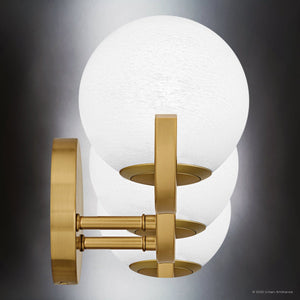 Urban Ambiance - Bath Light - UQL6491 Scandinavian Indoor Bath Light, 6.50''H x 22.50''W x 6.50''Dep, Aged Brass Finish, Belleville Collection - 