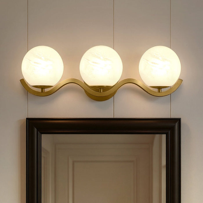 UQL6491 Scandinavian Indoor Bath Light, 6.50''H x 22.50''W x 6.50''Dep, Aged Brass Finish, Belleville Collection