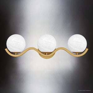 Urban Ambiance - Bath Light - UQL6491 Scandinavian Indoor Bath Light, 6.50''H x 22.50''W x 6.50''Dep, Aged Brass Finish, Belleville Collection - 