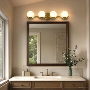 Urban Ambiance - Bath Light - UQL6492 Scandinavian Indoor Bath Light, 6.50''H x 30.75''W x 6.50''Dep, Aged Brass Finish, Belleville Collection - 