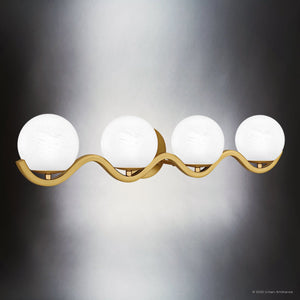 Urban Ambiance - Bath Light - UQL6492 Scandinavian Indoor Bath Light, 6.50''H x 30.75''W x 6.50''Dep, Aged Brass Finish, Belleville Collection - 