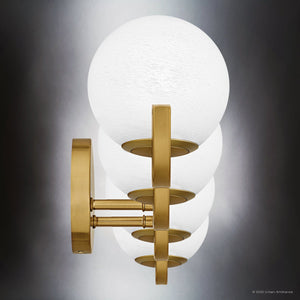 Urban Ambiance - Bath Light - UQL6492 Scandinavian Indoor Bath Light, 6.50''H x 30.75''W x 6.50''Dep, Aged Brass Finish, Belleville Collection - 