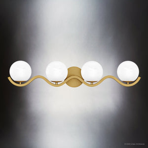 Urban Ambiance - Bath Light - UQL6492 Scandinavian Indoor Bath Light, 6.50''H x 30.75''W x 6.50''Dep, Aged Brass Finish, Belleville Collection - 