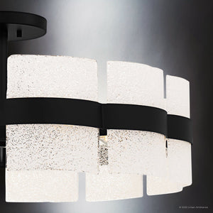 Urban Ambiance - Ceiling Light - UQL6500 Contemporary Indoor Ceiling Light, 13.00''H x 30.00''W x 30.00''Dep, Matte Black Finish, Apex Collection - 