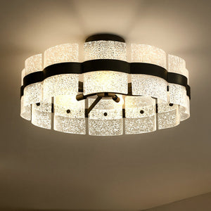 Urban Ambiance - Ceiling Light - UQL6500 Contemporary Indoor Ceiling Light, 13.00''H x 30.00''W x 30.00''Dep, Matte Black Finish, Apex Collection - 