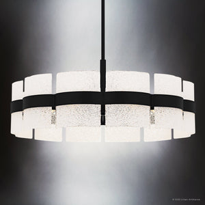 Urban Ambiance - Pendant - UQL6502 Contemporary Indoor Pendant, 12.00''H x 30.00''W x 30.00''Dep, Matte Black Finish, Apex Collection - 