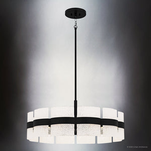 Urban Ambiance - Pendant - UQL6502 Contemporary Indoor Pendant, 12.00''H x 30.00''W x 30.00''Dep, Matte Black Finish, Apex Collection - 