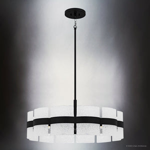 Urban Ambiance - Pendant - UQL6502 Contemporary Indoor Pendant, 12.00''H x 30.00''W x 30.00''Dep, Matte Black Finish, Apex Collection - 