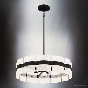 Urban Ambiance - Pendant - UQL6502 Contemporary Indoor Pendant, 12.00''H x 30.00''W x 30.00''Dep, Matte Black Finish, Apex Collection - 