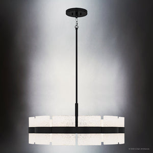 Urban Ambiance - Pendant - UQL6502 Contemporary Indoor Pendant, 12.00''H x 30.00''W x 30.00''Dep, Matte Black Finish, Apex Collection - 