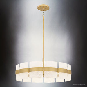 Urban Ambiance - Pendant - UQL6503 Contemporary Indoor Pendant, 12.00''H x 30.00''W x 30.00''Dep, Soft Gold Finish, Apex Collection - 