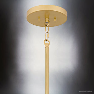 Urban Ambiance - Pendant - UQL6503 Contemporary Indoor Pendant, 12.00''H x 30.00''W x 30.00''Dep, Soft Gold Finish, Apex Collection - 