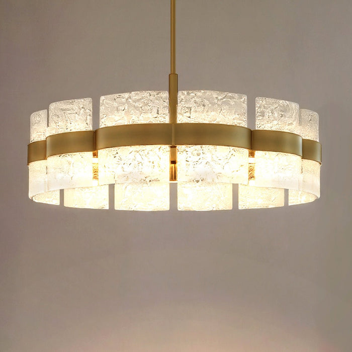 UQL6503 Contemporary Indoor Pendant, 12.00''H x 30.00''W x 30.00''Dep, Soft Gold Finish, Apex Collection