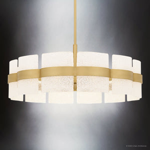 Urban Ambiance - Pendant - UQL6503 Contemporary Indoor Pendant, 12.00''H x 30.00''W x 30.00''Dep, Soft Gold Finish, Apex Collection - 