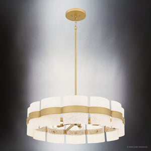 Urban Ambiance - Pendant - UQL6503 Contemporary Indoor Pendant, 12.00''H x 30.00''W x 30.00''Dep, Soft Gold Finish, Apex Collection - 