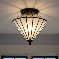 Urban Ambiance - Ceiling Light - UQL6510 Craftsman Indoor Ceiling Light, 15.00''H x 15.25''W x 15.25''Dep, Matte Black Finish, Hutchinson Collection - 